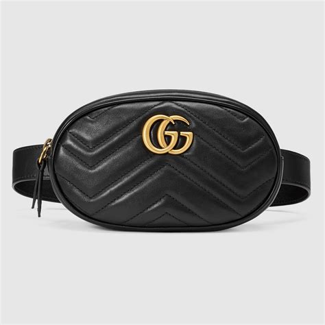 gucci leather belt bag black|gucci belt bag fanny pack.